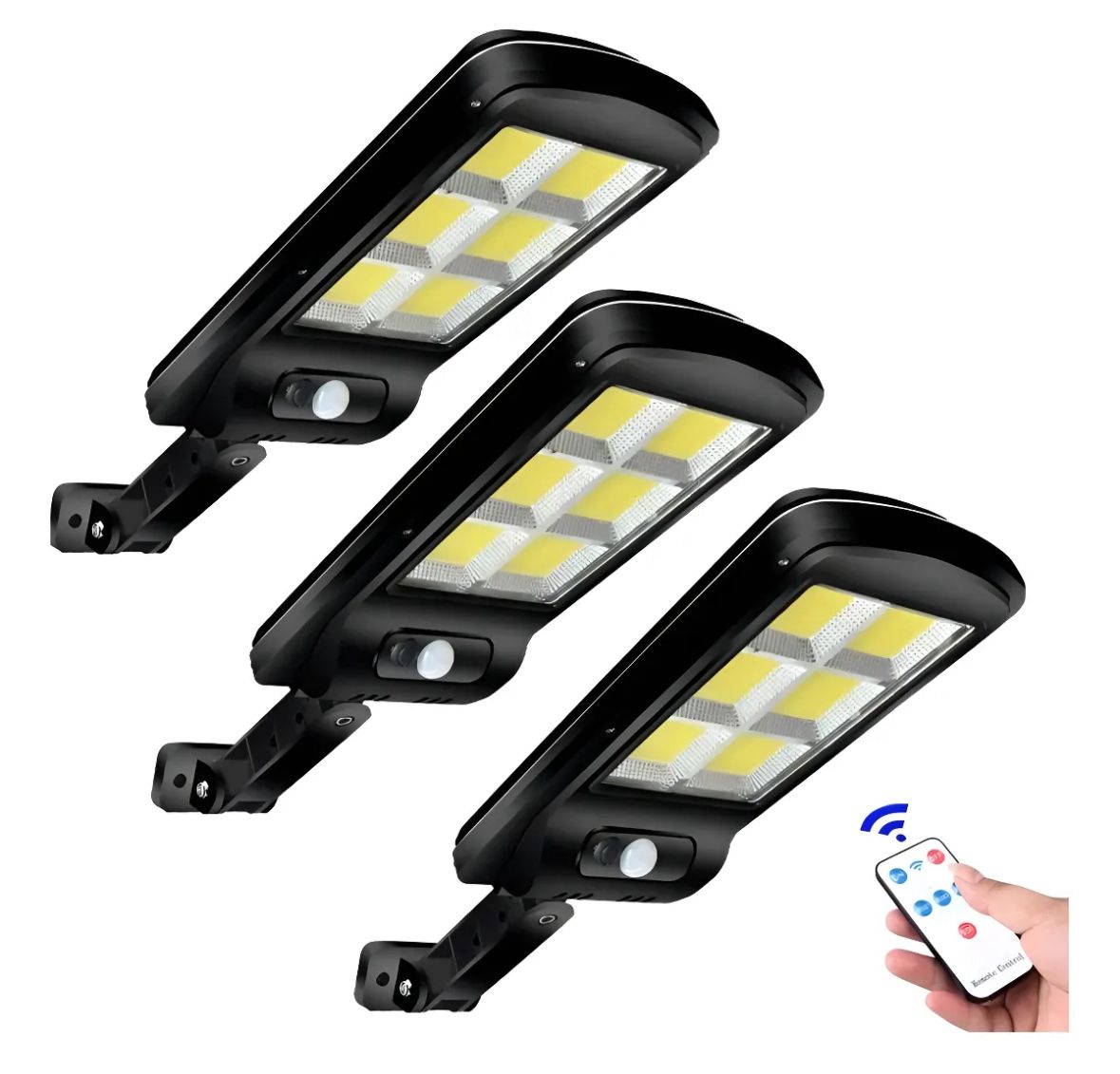 Pack x3 focos LED solares con sensor de movimiento - iluminación exterior Chile