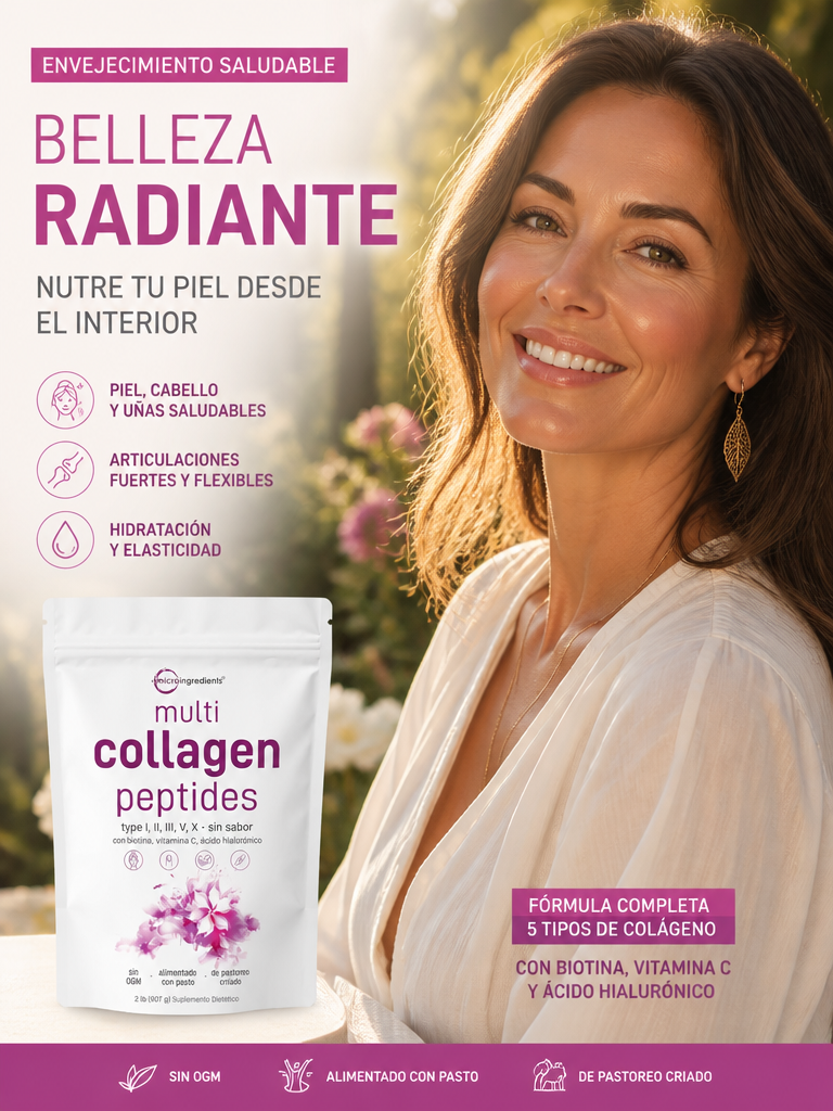 Multi Colágeno Hidrolizado Premium (Tipos I, II, III, V, X)