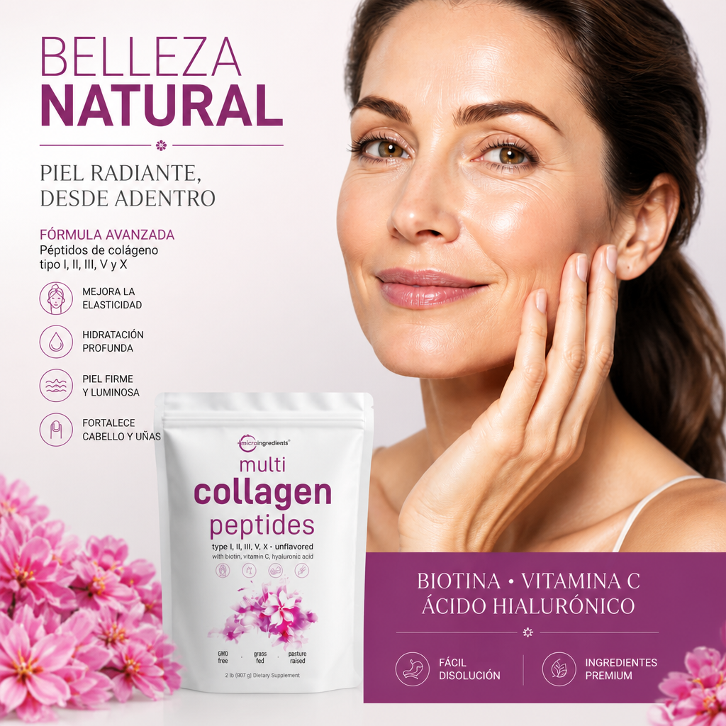 Multi Colágeno Hidrolizado Premium (Tipos I, II, III, V, X)