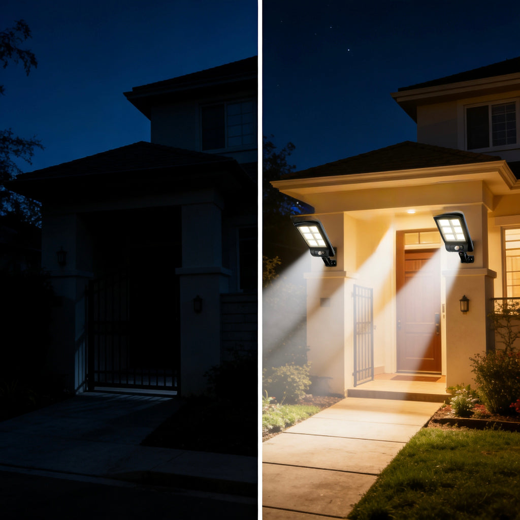 Iluminación solar automática para jardín, patio y entrada - sin cables