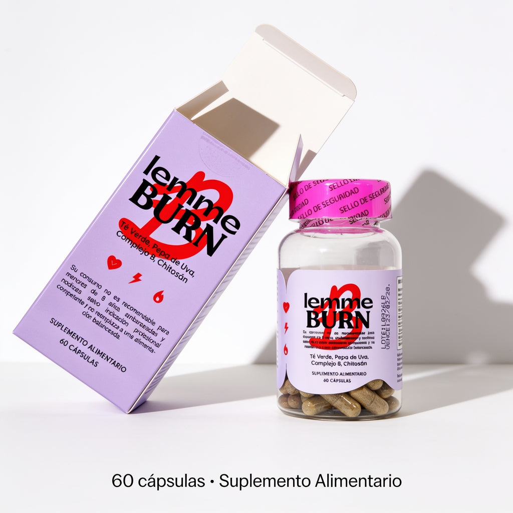 Lemme Burn - Té Verde, Pepa de Uva y Complejo B | 60 Cápsulas