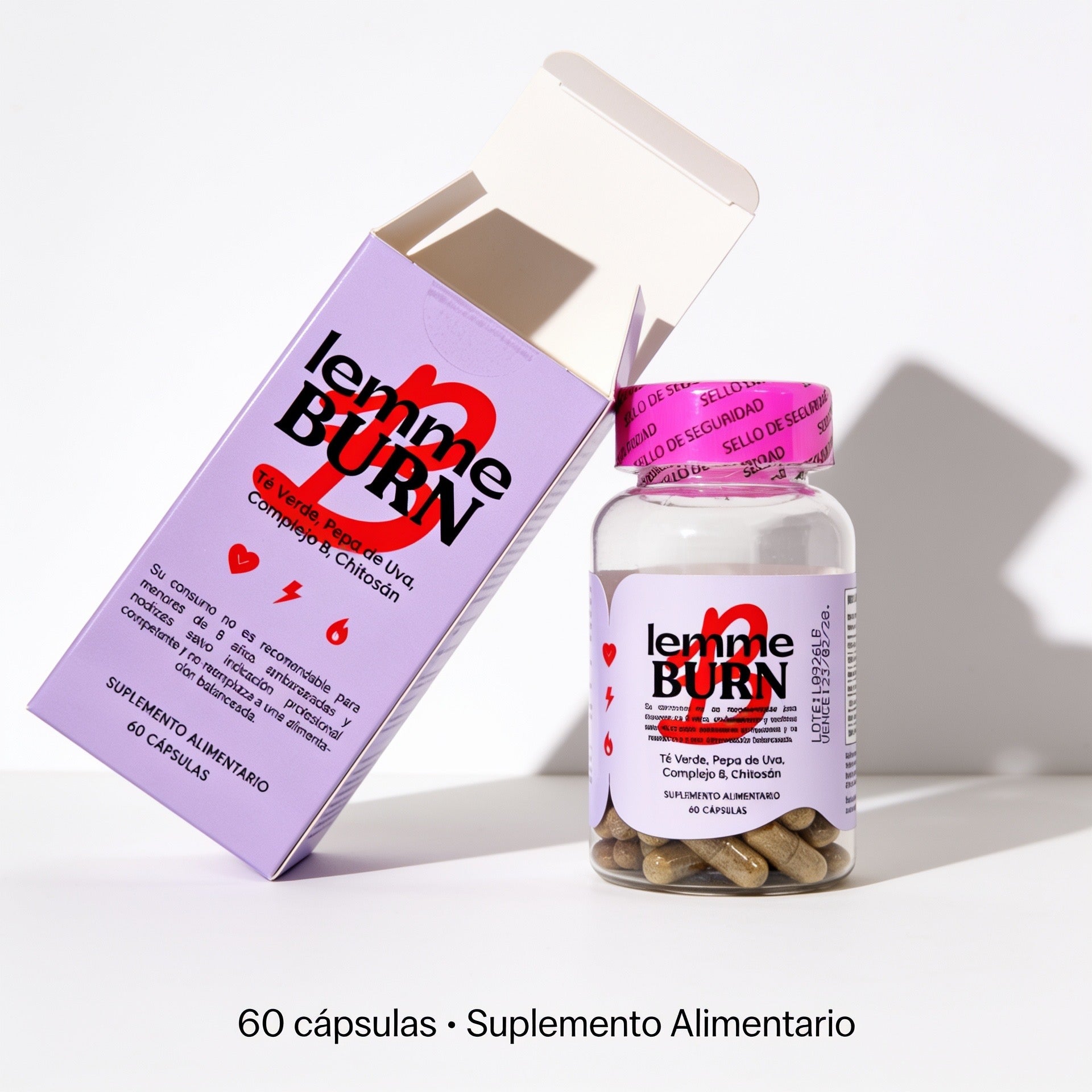 Lemme Burn - Té Verde, Pepa de Uva y Complejo B | 60 Cápsulas